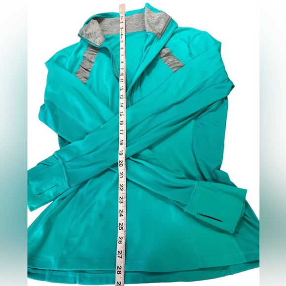 SOLD Lululemon Teal Half Zip Long Sleeve Running Top Jacket Size 12 - Picture 10 of 12